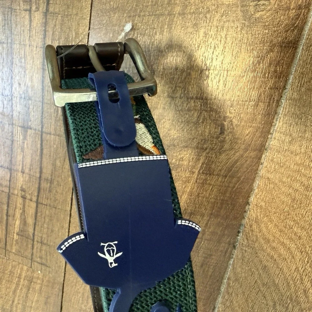 New Penguin Men's Size 34 Green Duck Belt MSRP $60 Golf NWT